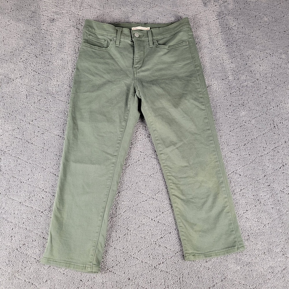 Levis Pants Womens 28 Green 311 Shaping Skinny Capri Mid Rise Casual